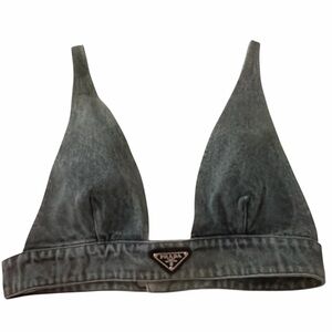 Prada  Denim Triangle Bralette | Made in Italy | Adjustable